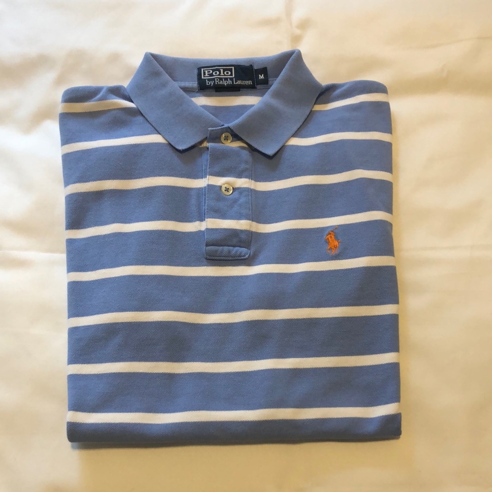 Polo Ralph Lauren Blue and White Striped Polo Shirt